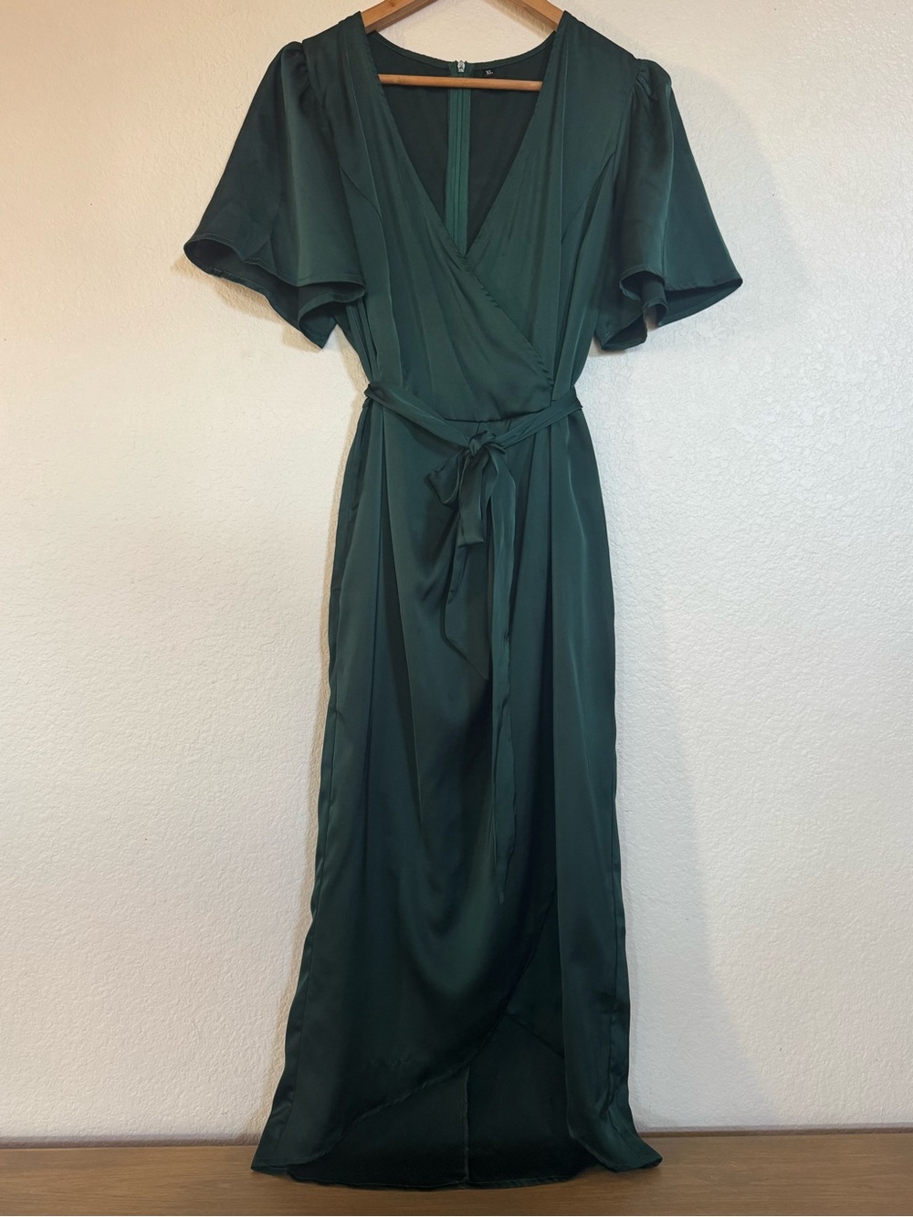 Green wrap dress